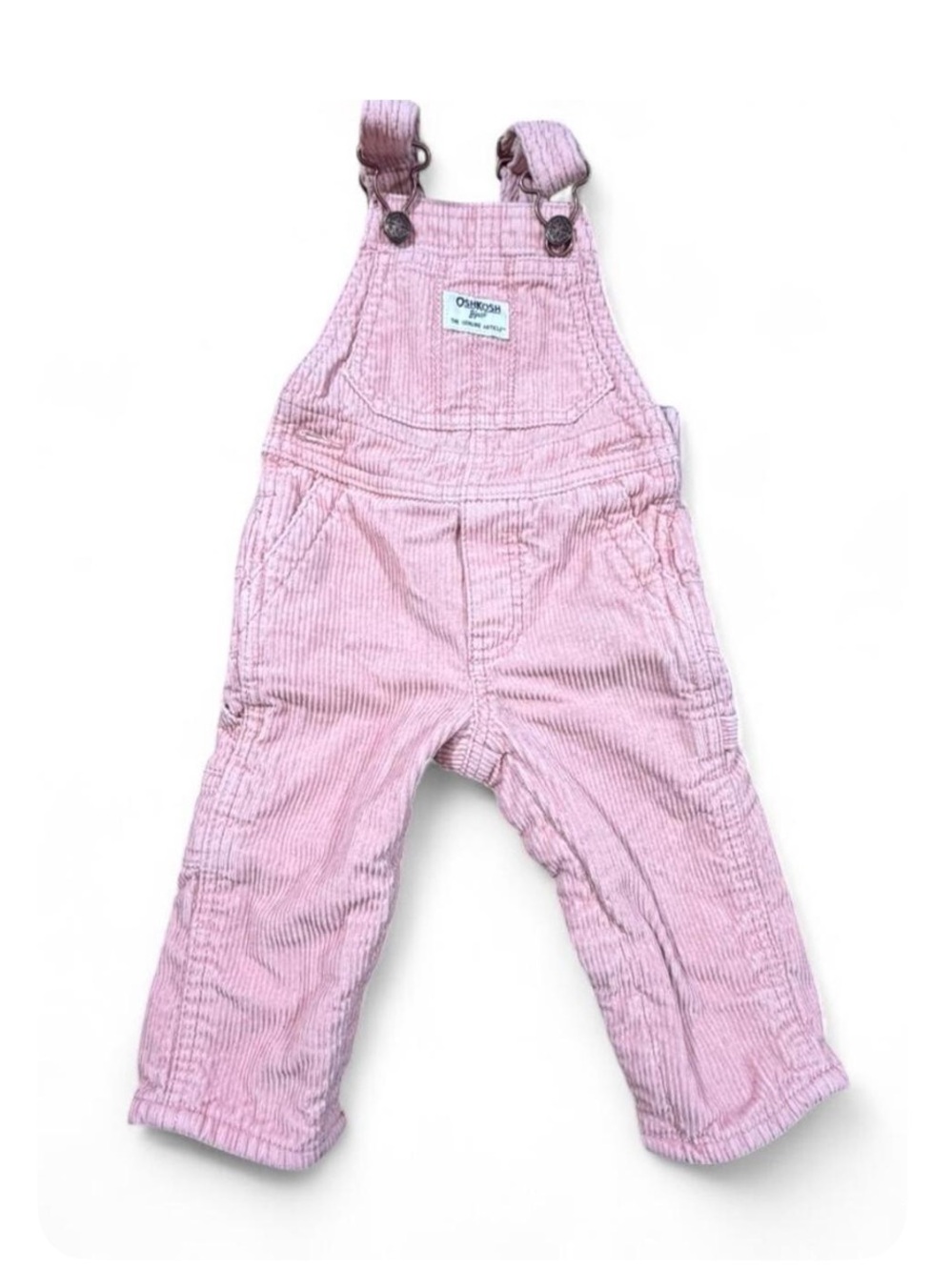 OshKosh B’gosh Pink Corduroy Overalls 12M Baby Girl Vestbak